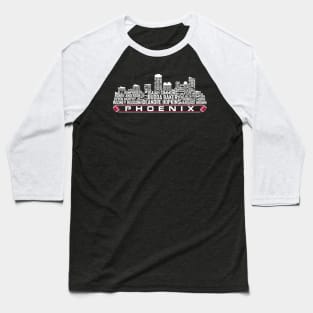 Arizona Football Team 23 Player Roster, Phoenix City Skyline Baseball T-Shirt